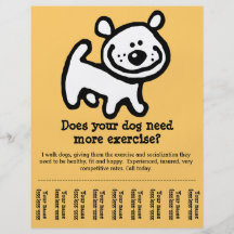 CUTE! Dog Walking promotion tear-sheet flyer_Y