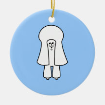Cute Dog. White Toy Poodle / Miniature Poodle. Christmas Tree Ornaments