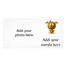 Cute Dog with Dragonfly Photo Card Template