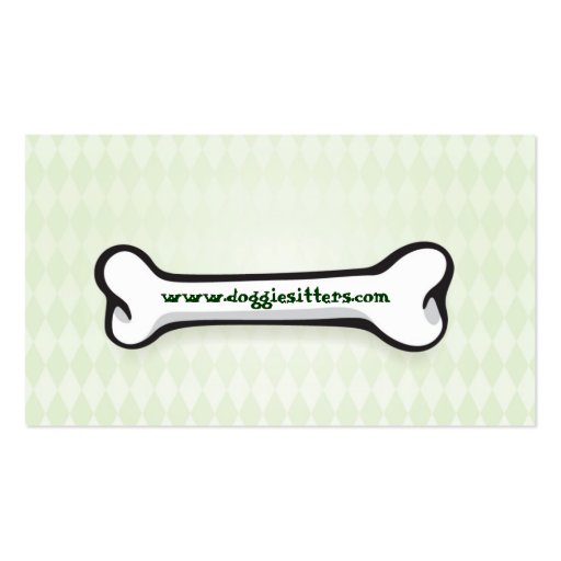 Cute Doggie Business Cards- green (back side)