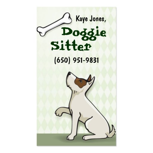 Cute Doggie Business Cards- green