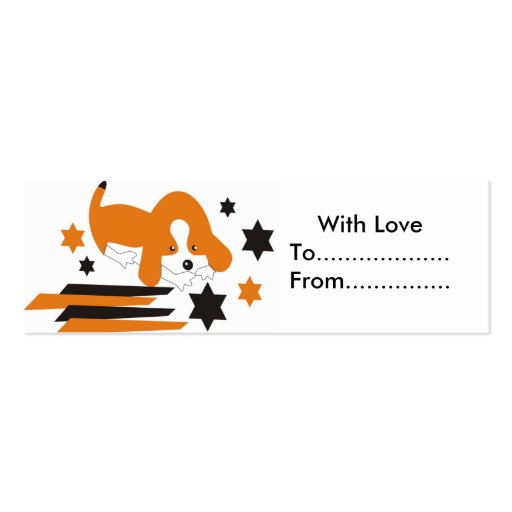 Cute doggy gift tags business card template (front side)