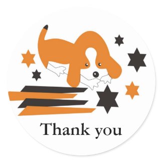cute doggy thank you sticker