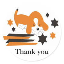 cute doggy thank you stickers