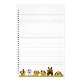 Cute Dogs Lined Stationery