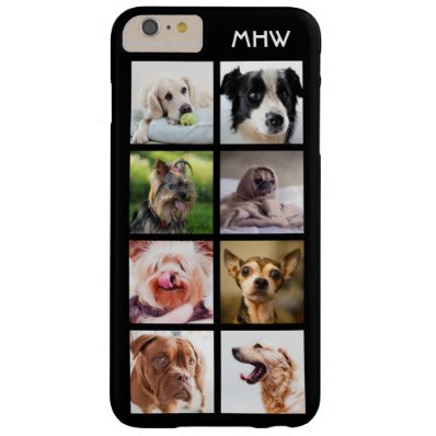Cute Dogs Photo Collage custom monogram cases Barely There iPhone 6 Plus Case