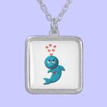 Cute Dolphin with Hearts Necklace necklaces