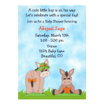Cute Donkey Baby Shower Invitation for Boys