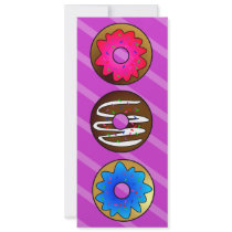 Cute Donut Party Birthday Invite - Purple