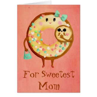 Cute Donut's Mother Love Greeting Cards