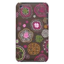 Cute doodle retro flowers heart pattern design casemate cases