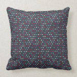Cute dot circle retro pattern blue design pillow