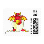 Cute Dragon Baby in Cracked Egg Postage Stamp