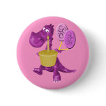 Cute Dragon Cupcake Button Pin Party Favor