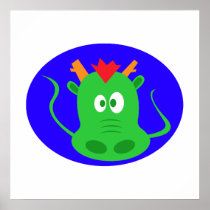Cute Dragon Face Poster