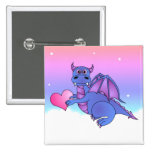 Cute Dragon Heart  Button - Pink -Purple