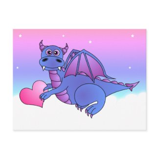 Cute Dragon Heart Postcard Blue - Pink -Purple postcard