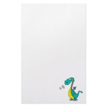 cute dragon puffing smoke rings cartoon personalized stationery