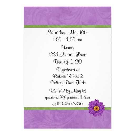 Cute Dragonflies and Flower Baby Shower Invitation