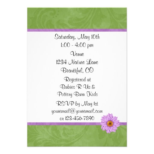 Cute Dragonflies and Flower Baby Shower Invitation