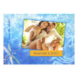 Cute Dragonfly Blue Photo Save the Date Invitation