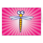 Cute Dragonfly; Pink Greeting Cards