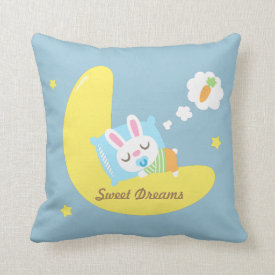 Cute Dreamland Baby Bunny Kids Nursery Room Decor Pillows