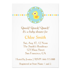 Cute Ducky, Colourful Baby Shower Invitation