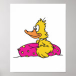 cute ducky in raft posters