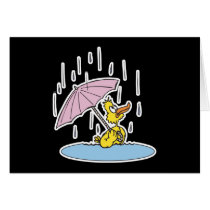 cute ducky with umbrella card