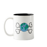 cute earth Skull and Crossbones Coffee Mug
