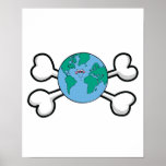cute earth Skull and Crossbones Print