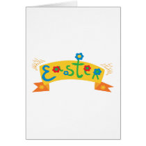 Cute Easter Banner with flowers cards