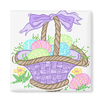 Cute Easter Basket Design Magnets