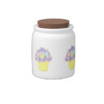 Cute Easter Bunnies Cupcake Candy Jar