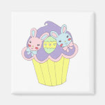 Cute Easter Bunnies Cupcake Magnets