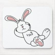 Cute Easter Bunny Chilling out Mousepad