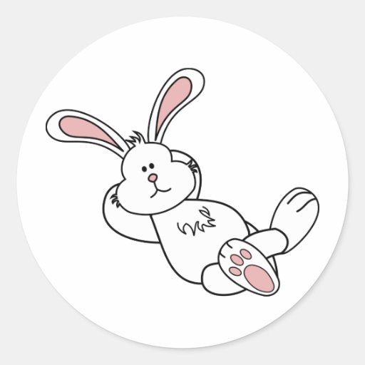 Cute Easter Bunny Chilling out Stickers