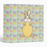 cute easter bunny with yellow egg vinyl binder