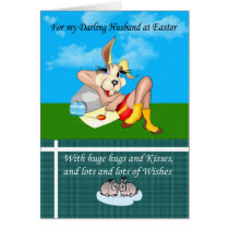 cute, Easter card for husband, sexy rabbit