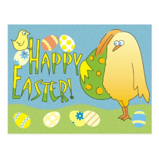 Cute Easter Chicken Postcard