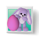 Cute Easter Egg Bunny Button