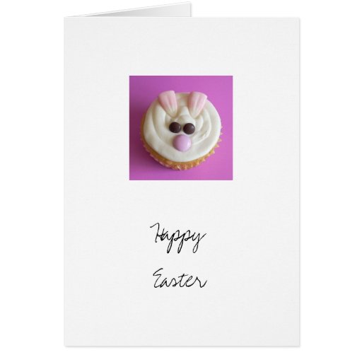 Cute Easter Rabbit Cupcake Card
