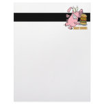 cute eat beef burger piggy pig cartoon personalized letterhead