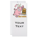 cute eat beef burger piggy pig cartoon custom rack cards
