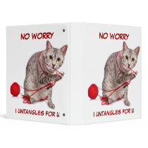 Cute Egyptian Mau cat helps untangle some yarn! 3 Ring Binders
