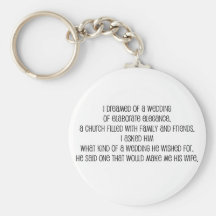 Cute, "Elaborate Wedding" quote design Keychain