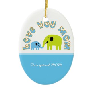 Cute Elaphants Mother Child Mother's Day gift ornament