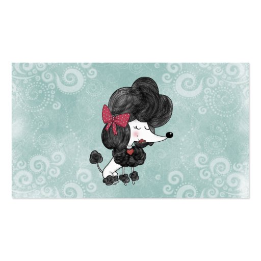 Cute elegant French poodle girly cartoon Business Card Templates (front side)