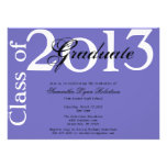 Cute Elegant Purple Graduation Annoucement Invitation